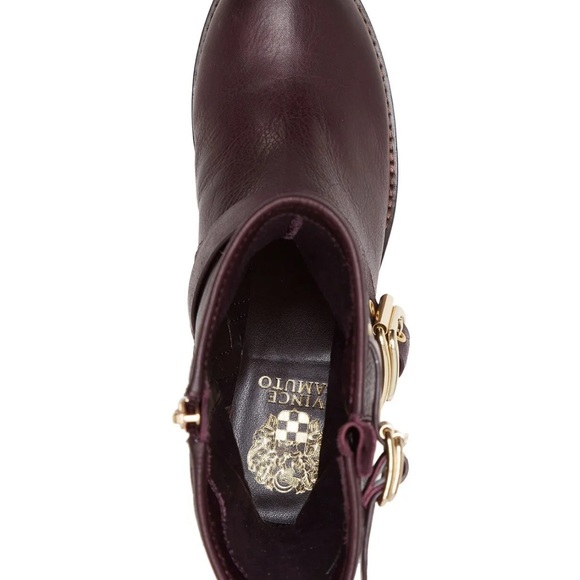 Vince Camuto size 7 burgundy like color with gold buckles, boots worn only once. - Picture 4 of 6